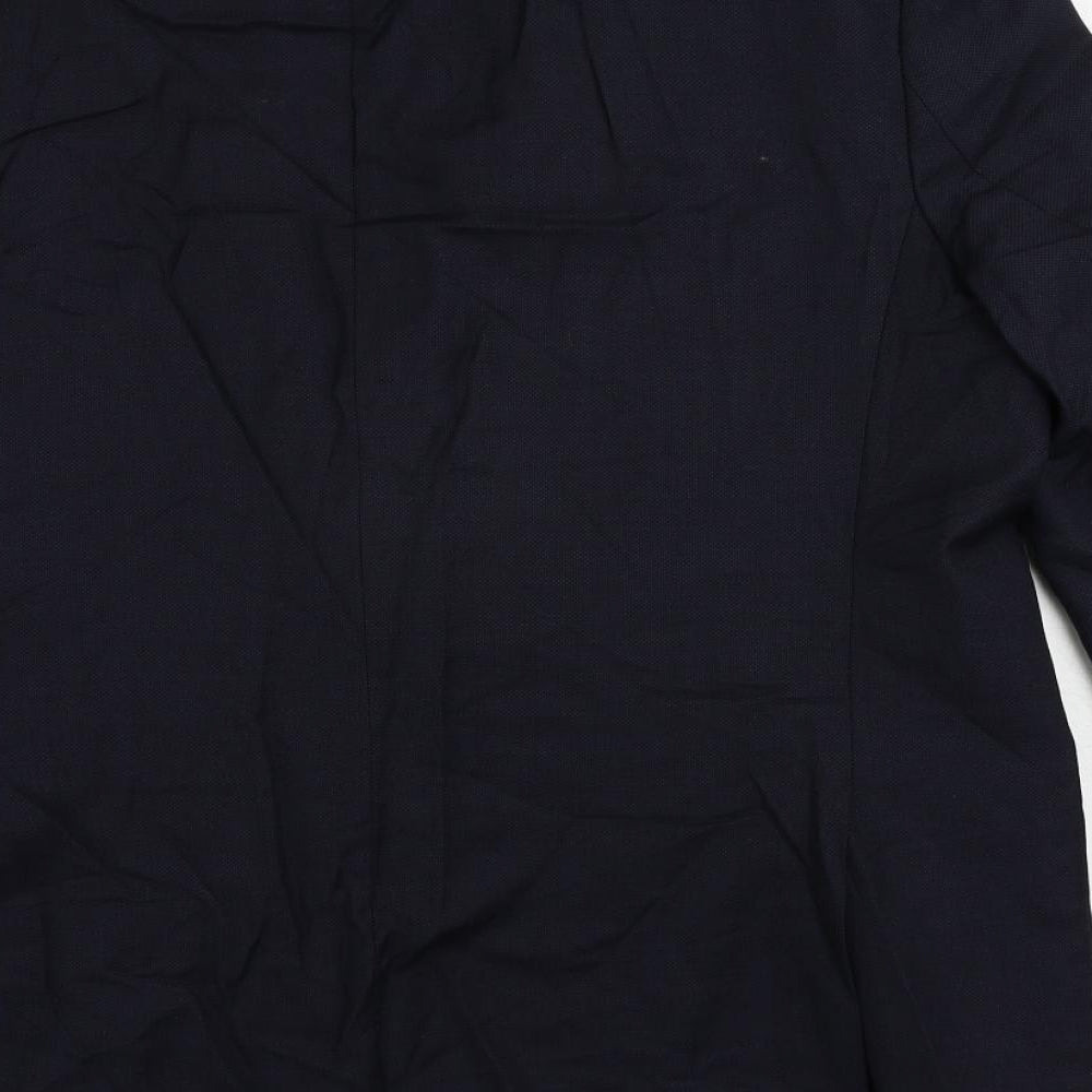 Marks & Spencer Mens Blue Wool Jacket Suit Jacket Size 46 Regular