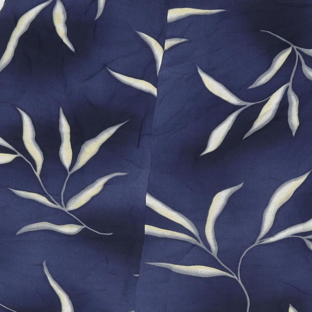 Verse Womens Blue Geometric Viscose Swing Skirt Size 16 Zip