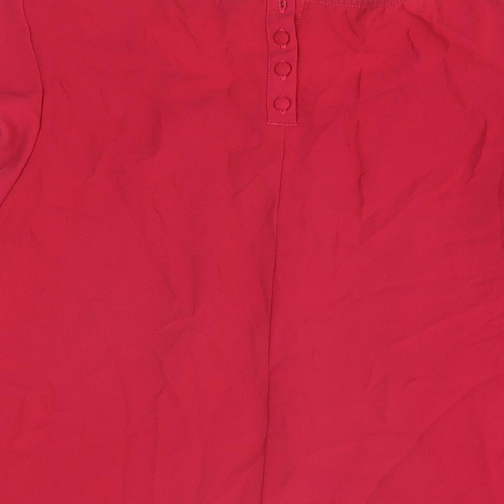 Dorothy Perkins Womens Red Polyester Basic T-Shirt Size 10 Round Neck