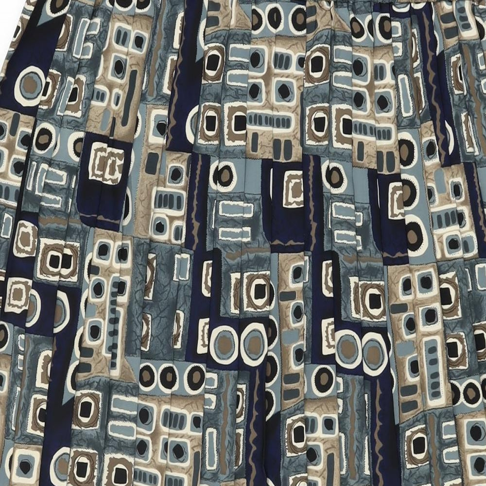 Selection Womens Multicoloured Geometric Polyester Swing Skirt Size 14