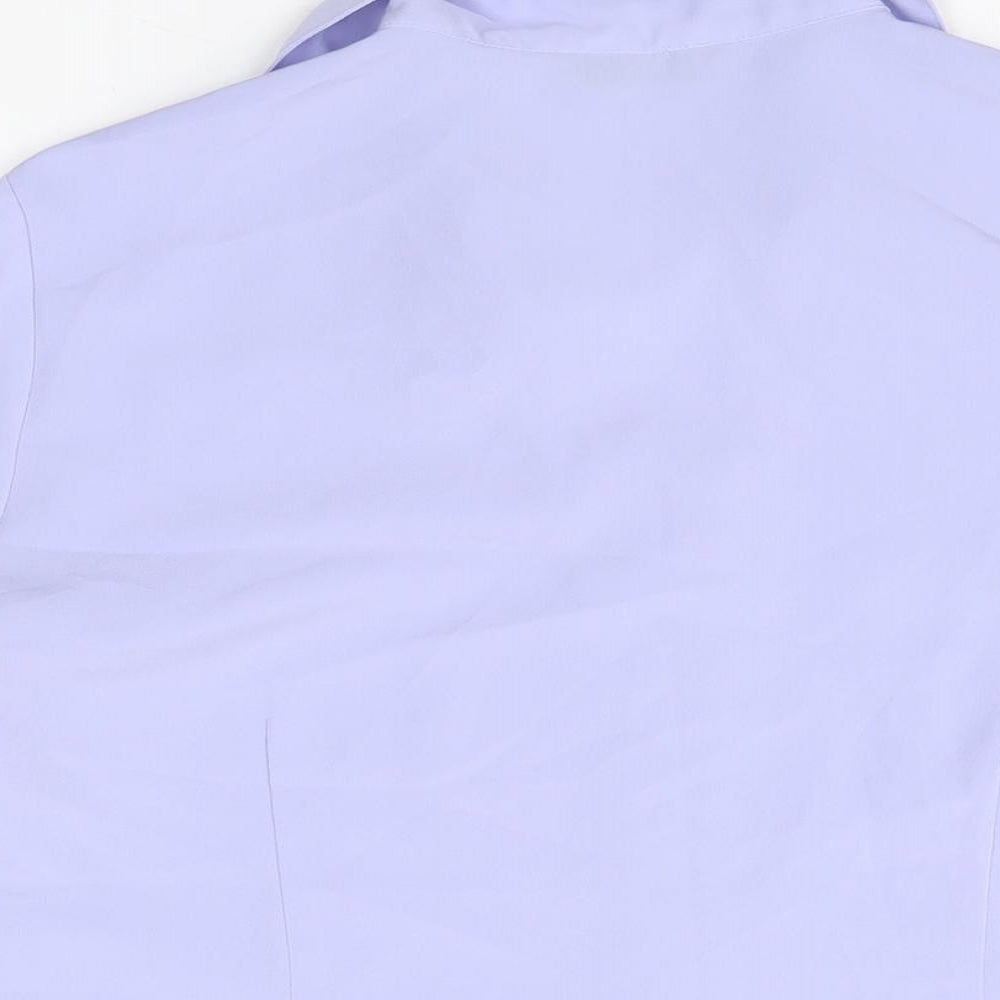 AMARANTO Womens Purple Polyester Basic Button-Up Size 14 Collared