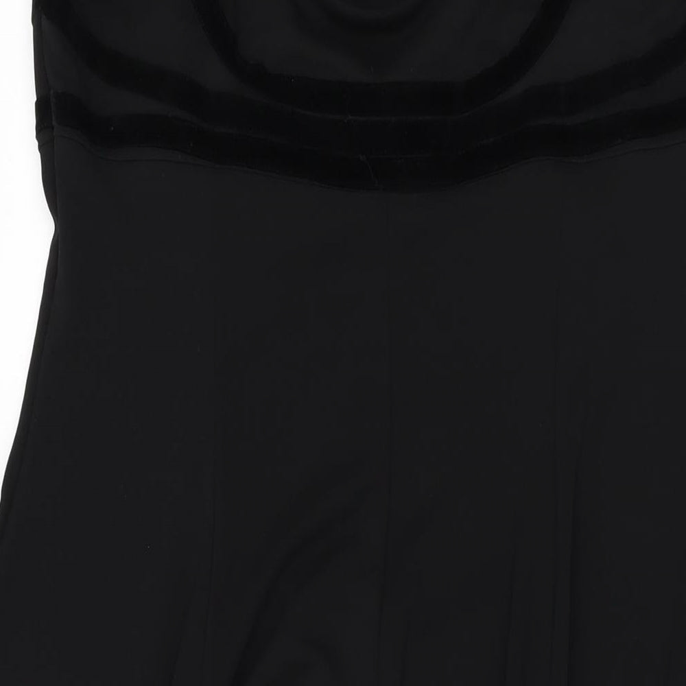 Nicholas Millington Womens Black Polyester A-Line Size 16 Square Neck Pullover