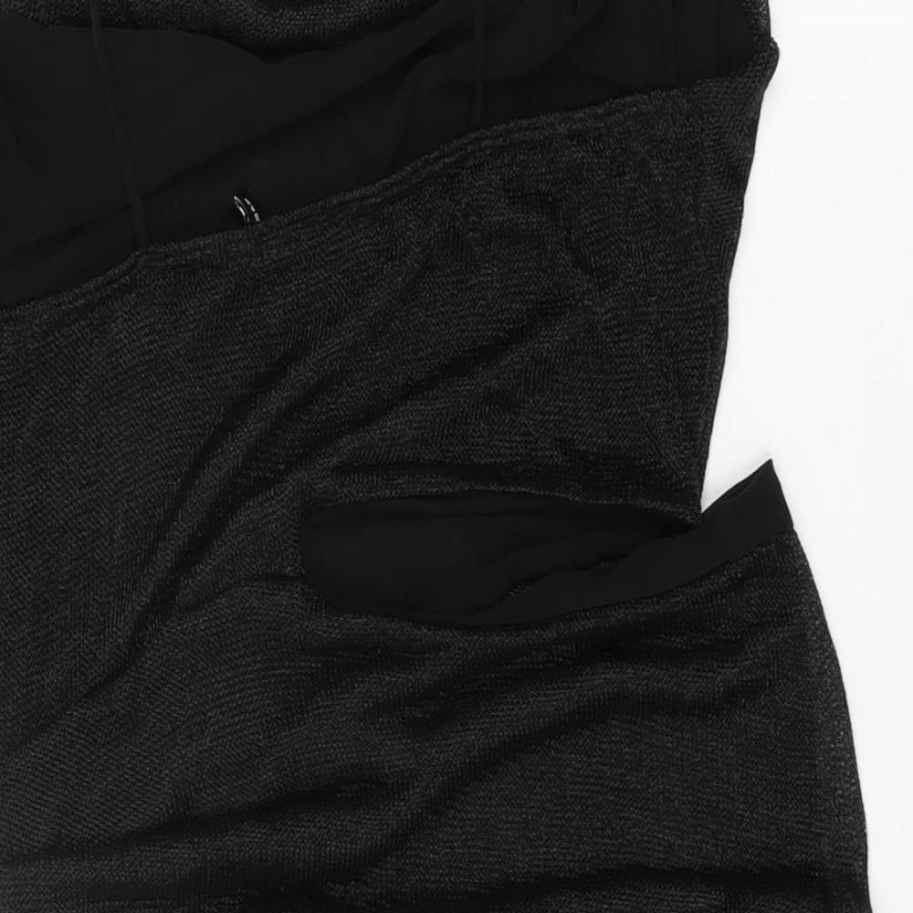 ASOS Womens Black Viscose Bodycon Size 12 Cowl Neck Pullover