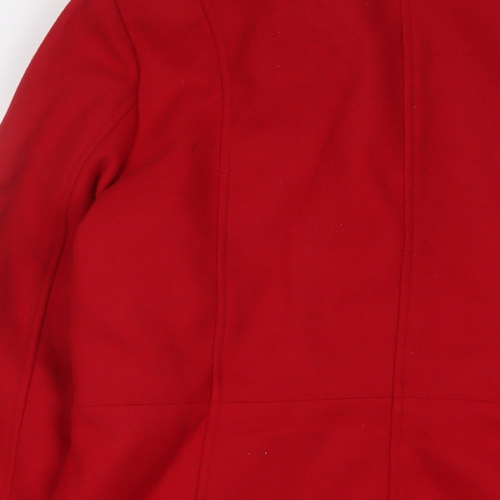The Wool Makers Womens Red Overcoat Coat Size L Button