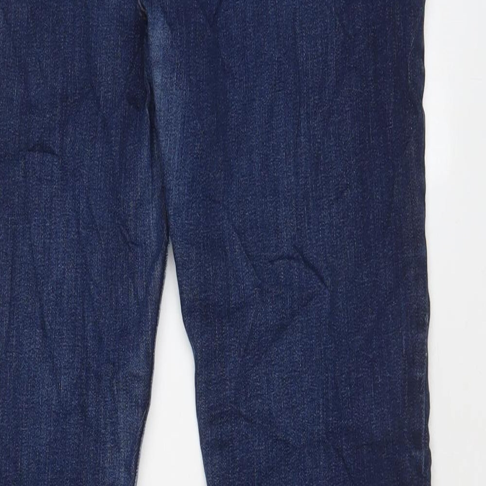 Marks and Spencer Womens Blue Cotton Bootcut Jeans Size 12 L25 in Regular Zip