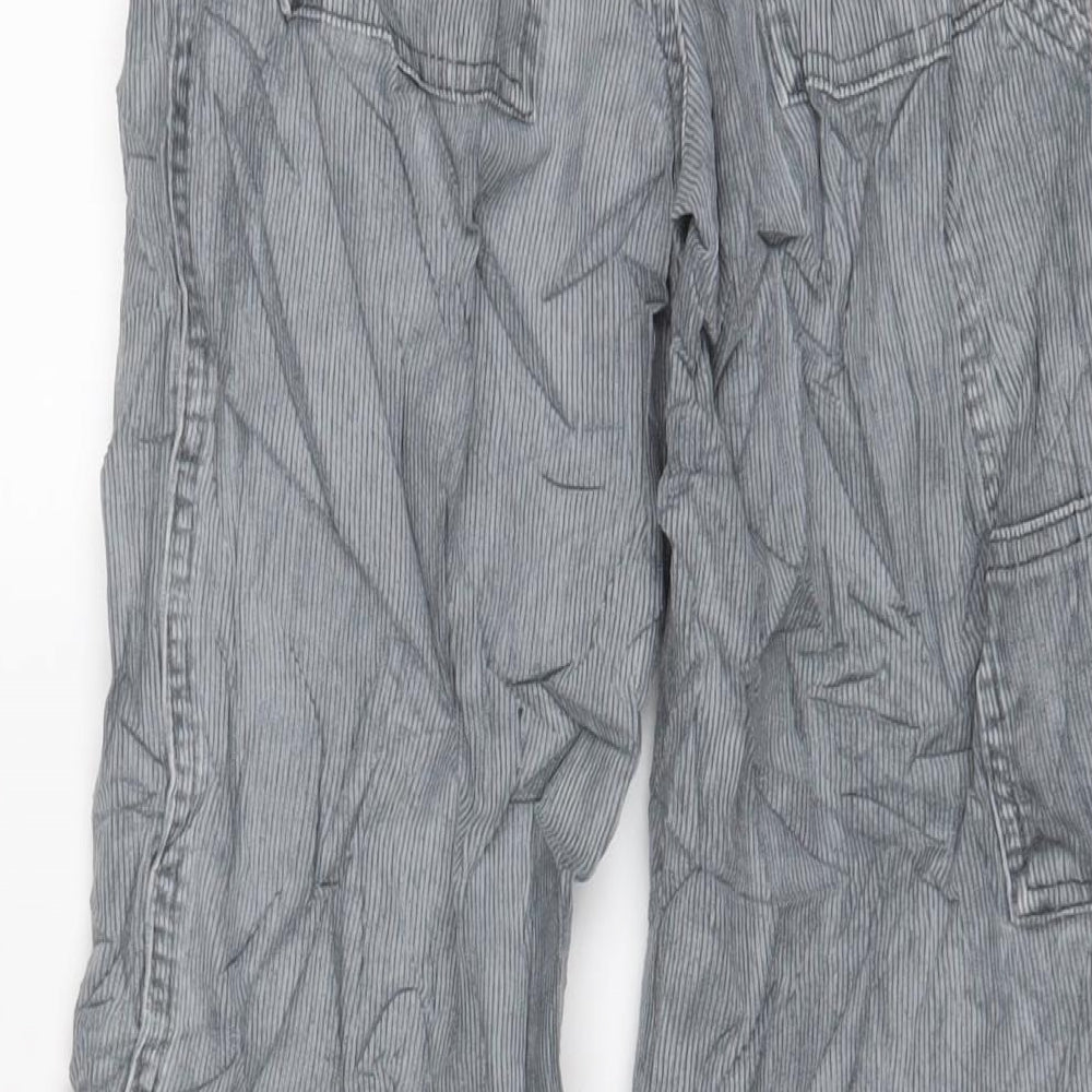 Marks & Spencer Girls Grey Cotton Capri Trousers Size 10 Years L23 in Regular Zip