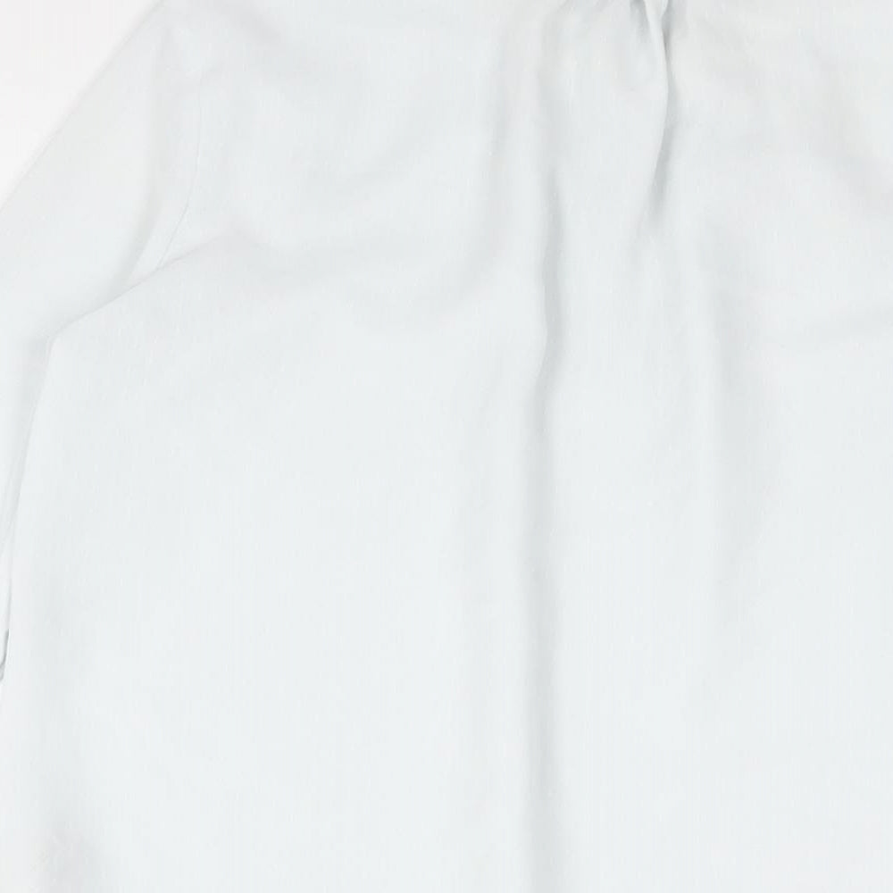 H&M Womens Blue Polyester Basic Blouse Size XS Mock Neck - Keyhole Neck