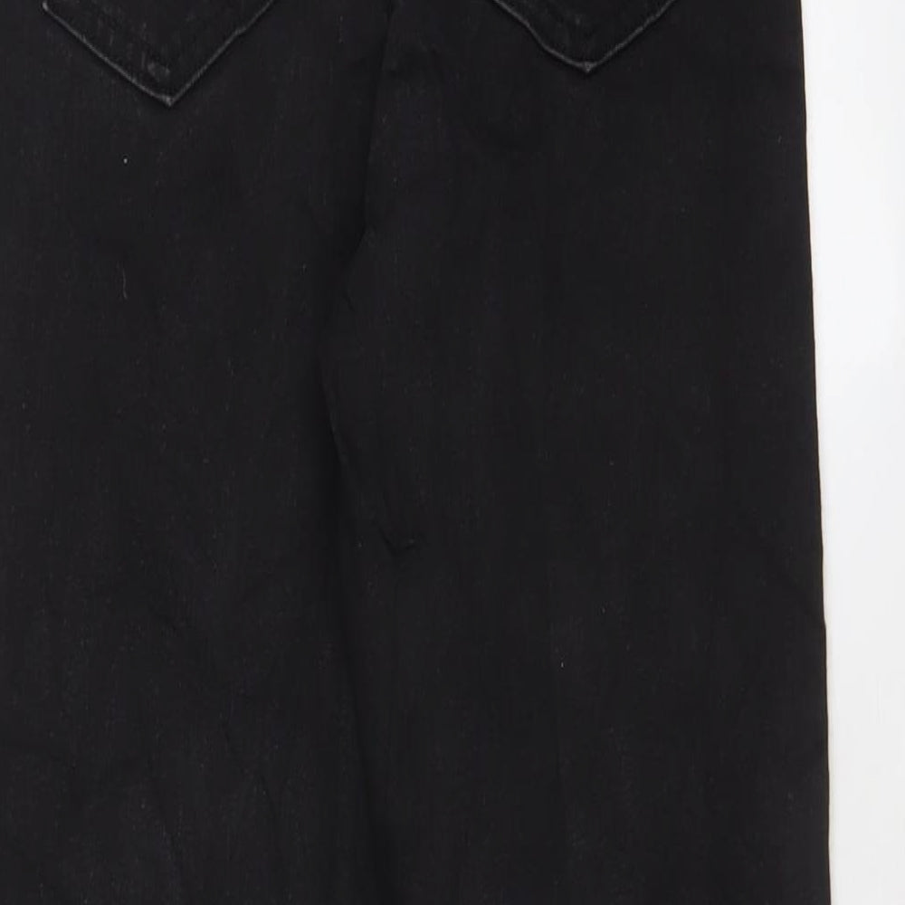 Marks & Spencer Womens Black Cotton Skinny Jeans Size 8 L27 in Regular Zip