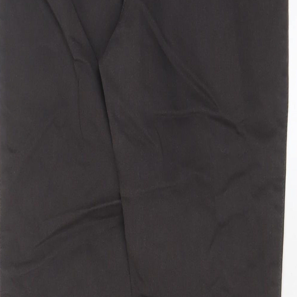 H&M Womens Brown Cotton Trousers Size 12 L29 in Regular Zip