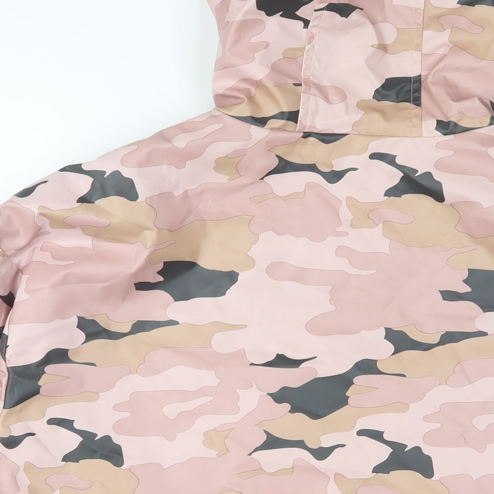Marks & Spencer Girls Pink Camouflage Basic Coat Coat Size 12-13 Years Zip