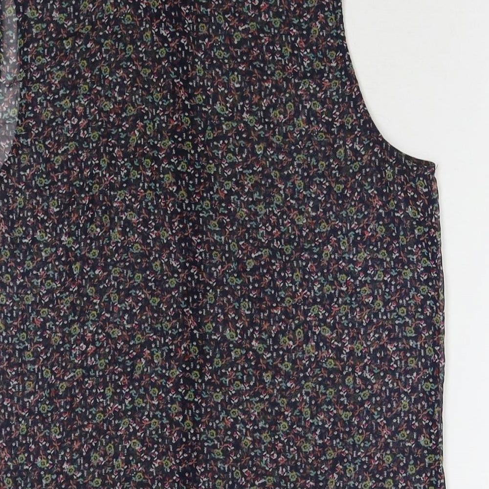 New Look Womens Multicoloured Polyester Basic Button-Up Size 14 Collared