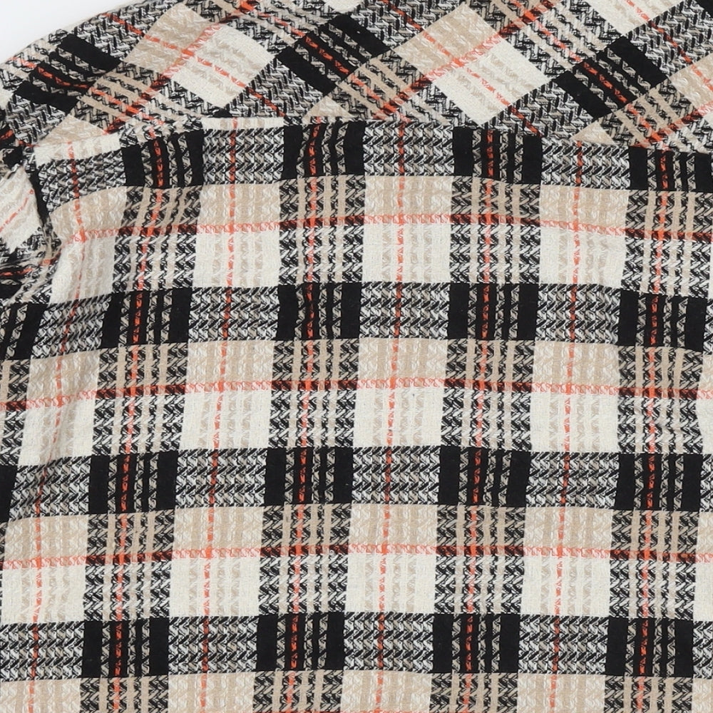 Moda Womens Beige Check Jacket Size 2XL Button