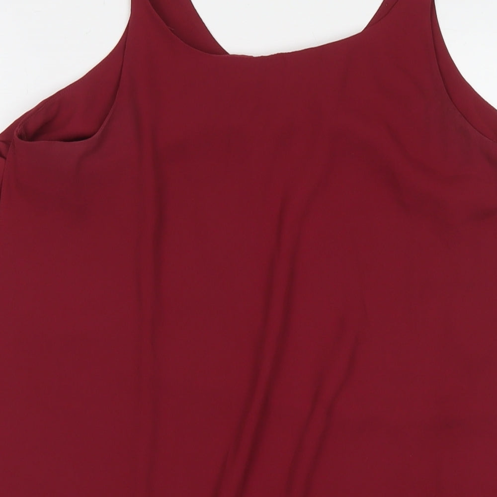 Dorothy Perkins Womens Red Polyester Tunic Tank Size 12 Round Neck