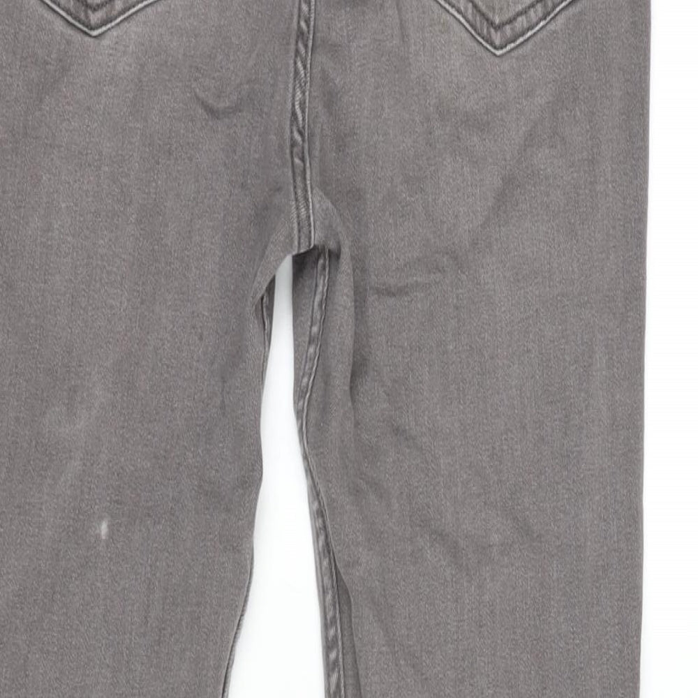 Marks & Spencer Womens Grey Cotton Blend Skinny Jeans Size 10 L28 in Regular Zip