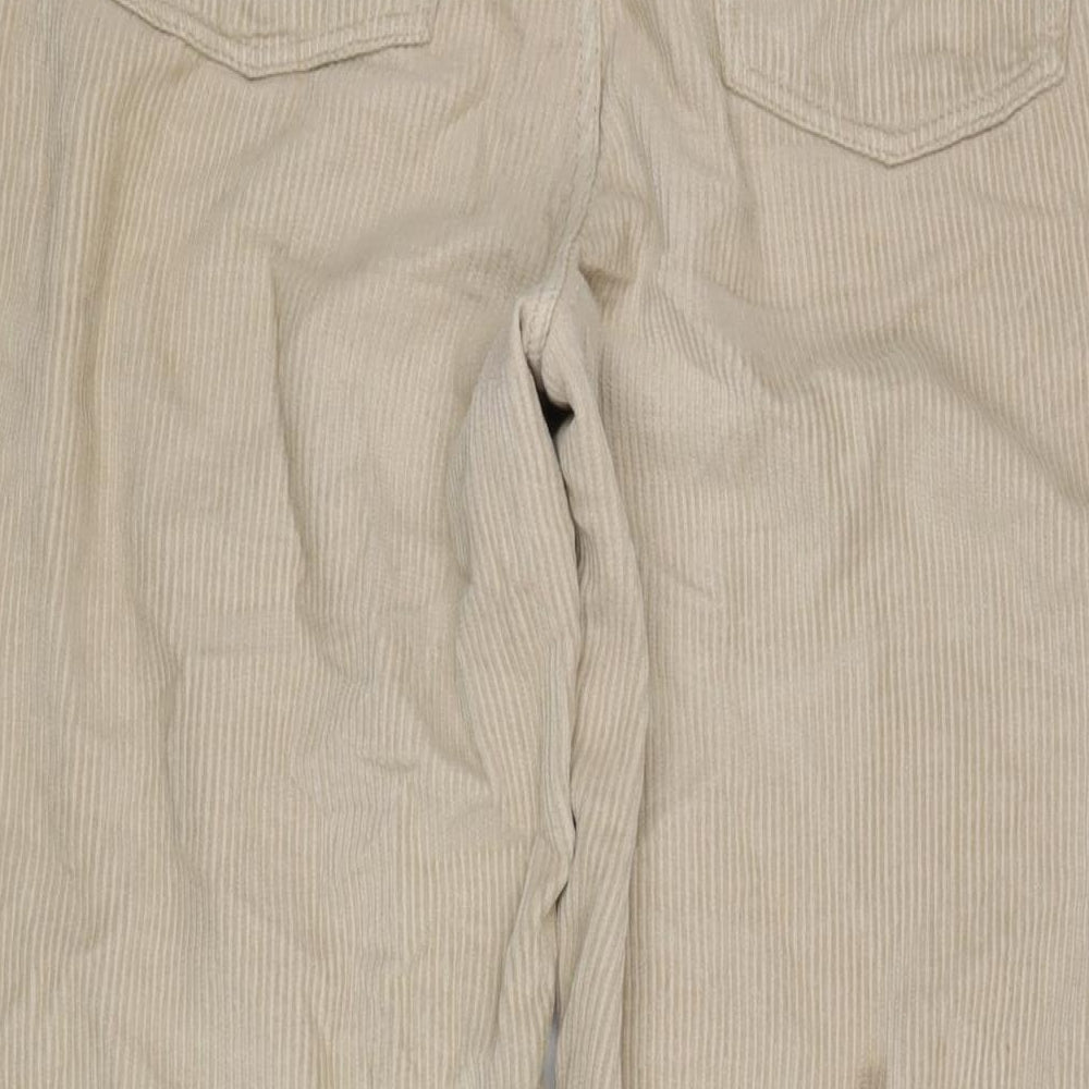 Berksha Womens Beige Cotton Trousers Size 8 L31 in Regular Zip