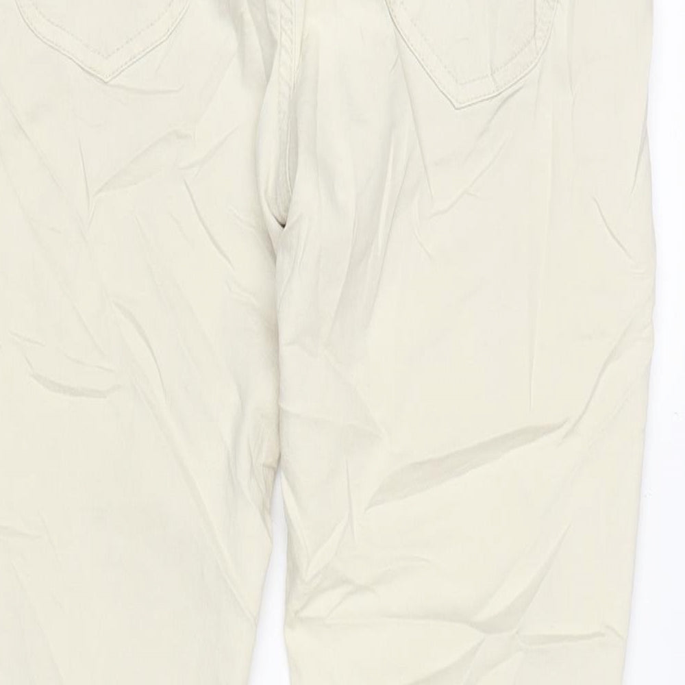 United Colors of Benetton Womens Beige Cotton Trousers Size 32 in L29 in Regular Zip