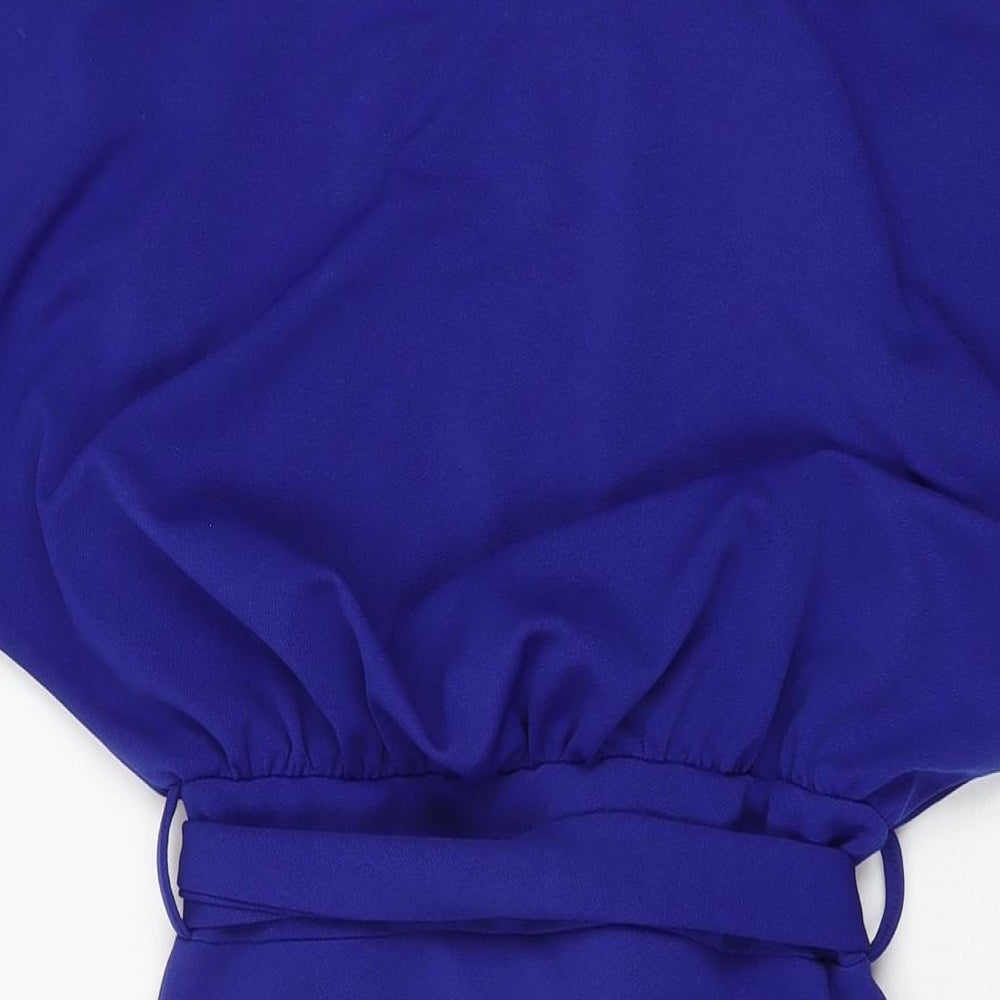 Stylewise Womens Blue Polyester Bodycon Size 10 Boat Neck Pullover