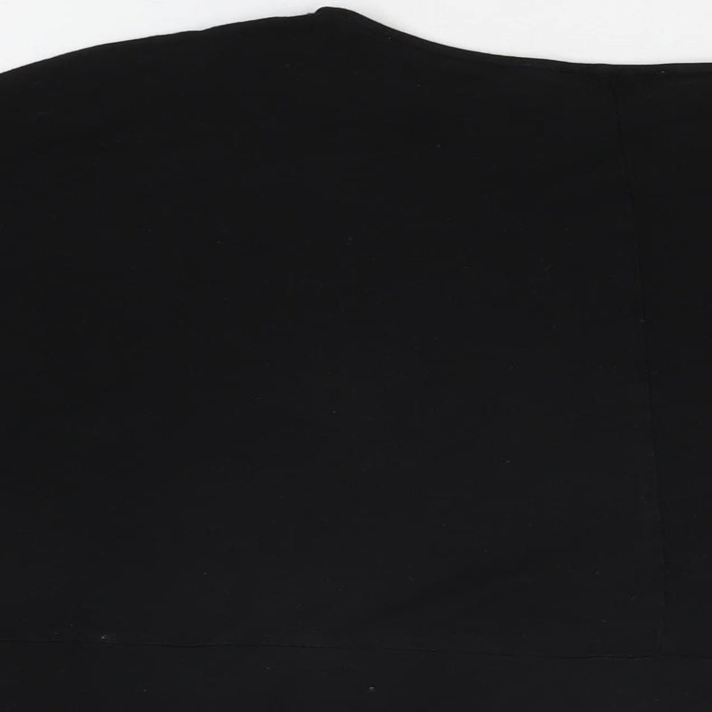 Zara Womens Black Viscose Basic T-Shirt Size S Round Neck