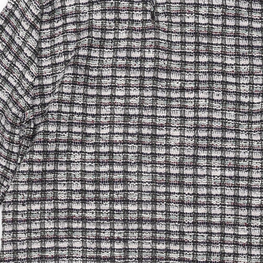 Wallis Womens Multicoloured Geometric Polyester Shift Size 12 Round Neck Button