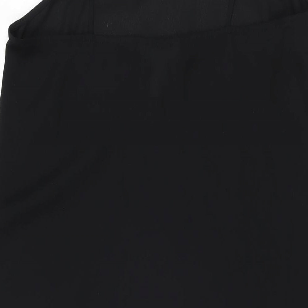 H&M Womens Black Polyester Slip Dress Size 10 Scoop Neck Pullover