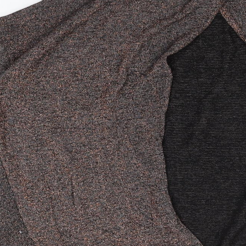 Warehouse Womens Black Viscose Basic T-Shirt Size 10 Round Neck
