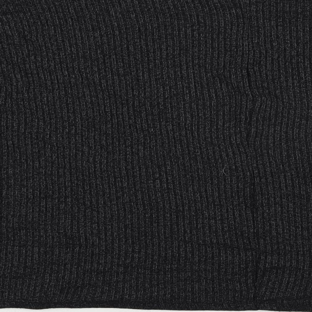 New Look Womens Grey Viscose Basic Blouse Size M Round Neck - Oversized