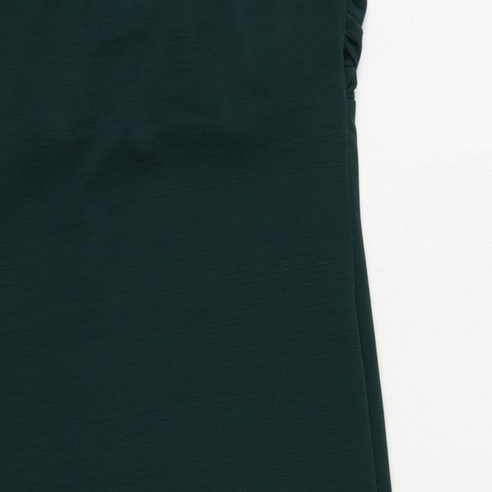 PRETTYLITTLETHING Womens Green Polyester Bodycon Size 8 Off the Shoulder Pullover - Strapless