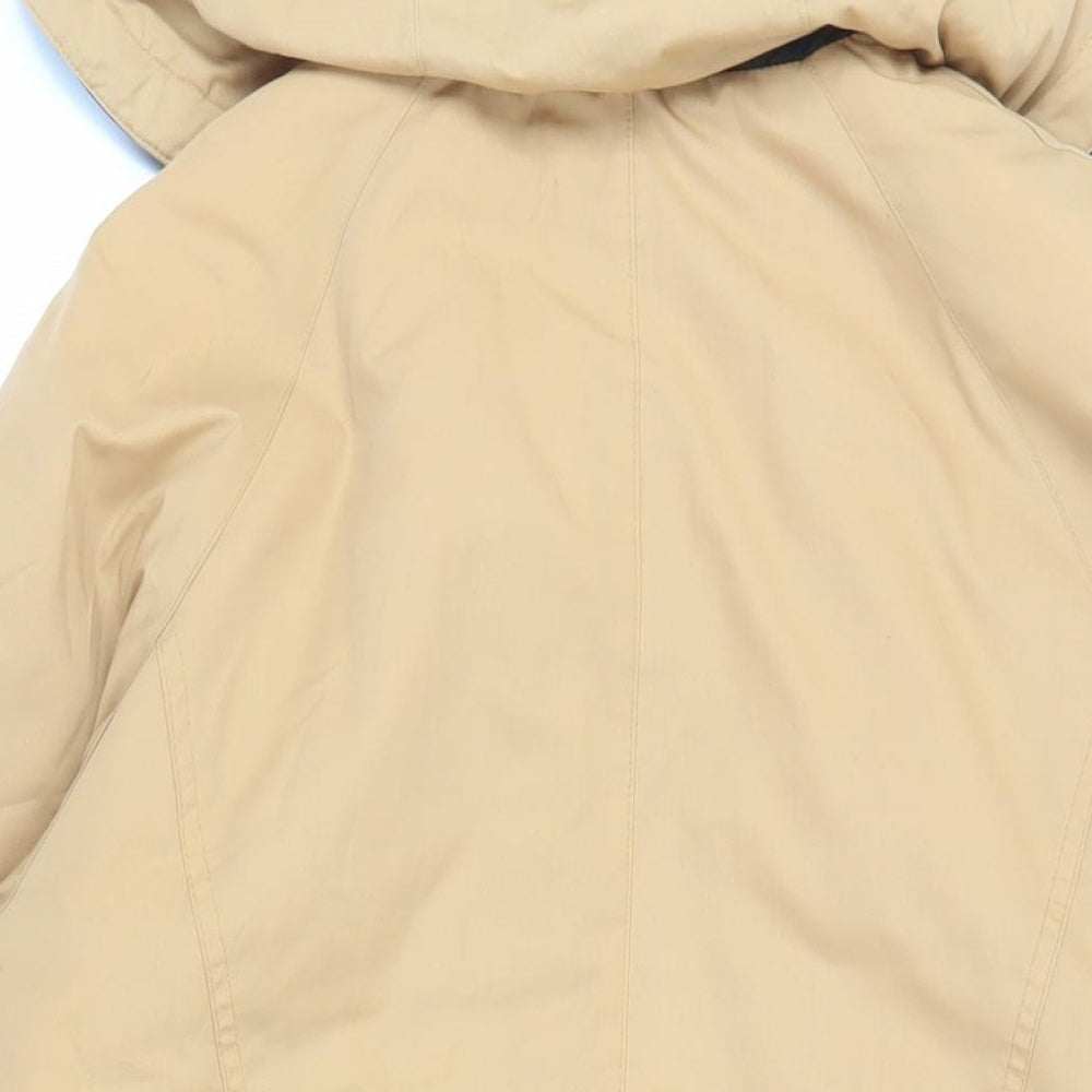 NuAge Womens Beige Pea Coat Coat Size 14 Zip - Vintage