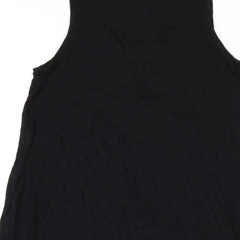 H&M Womens Black Viscose Tank Dress Size XS Scoop Neck Pullover