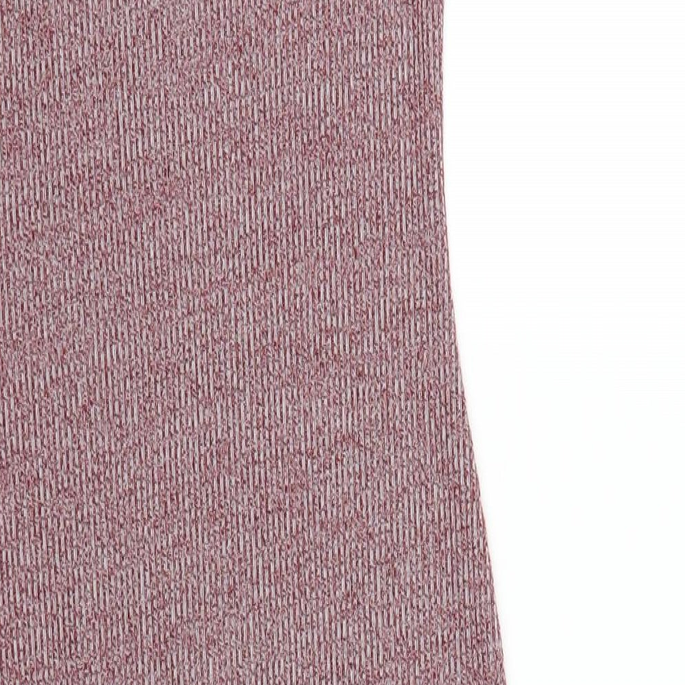 Topshop Womens Red Polyester Bodycon Size 10 Scoop Neck Pullover