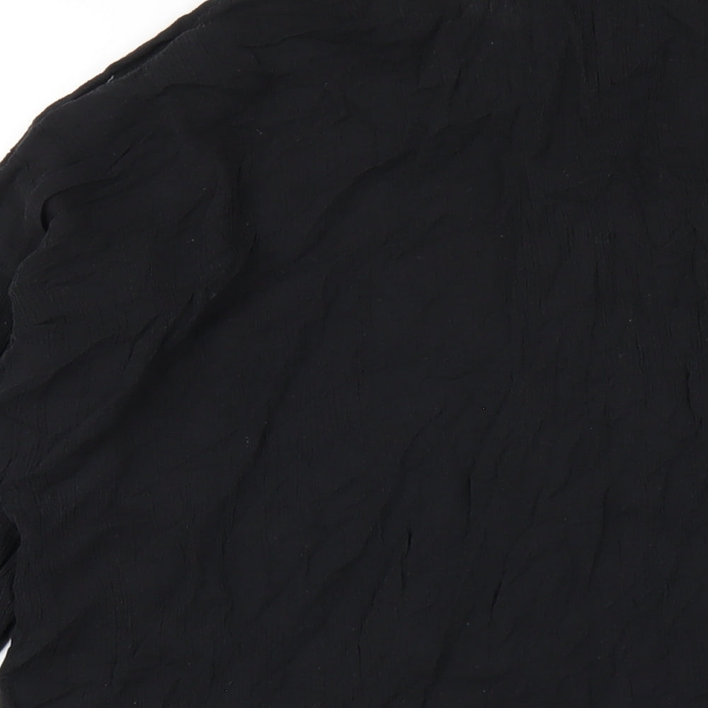 ASOS Womens Black Cotton Basic Button-Up Size 10 Collared