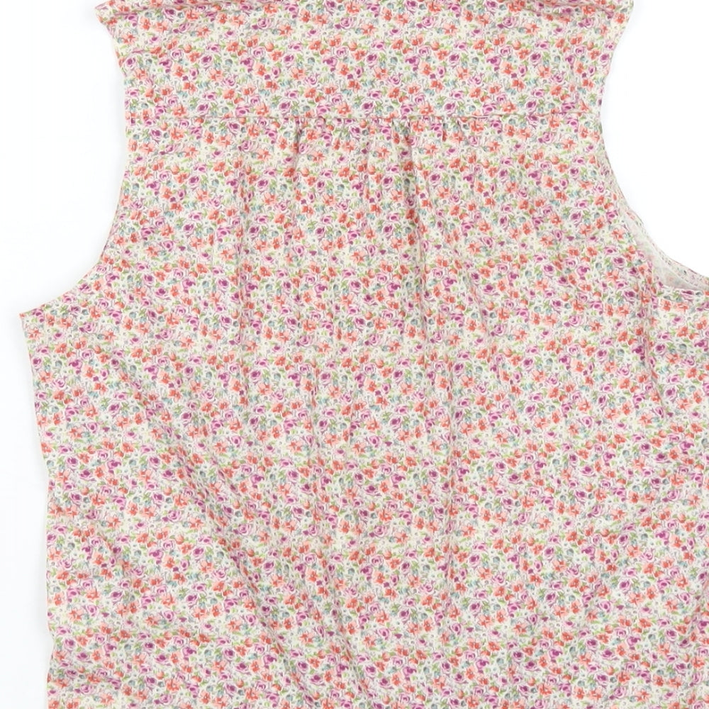 New Look Womens Multicoloured Floral Polyester Basic Button-Up Size 10 Collared
