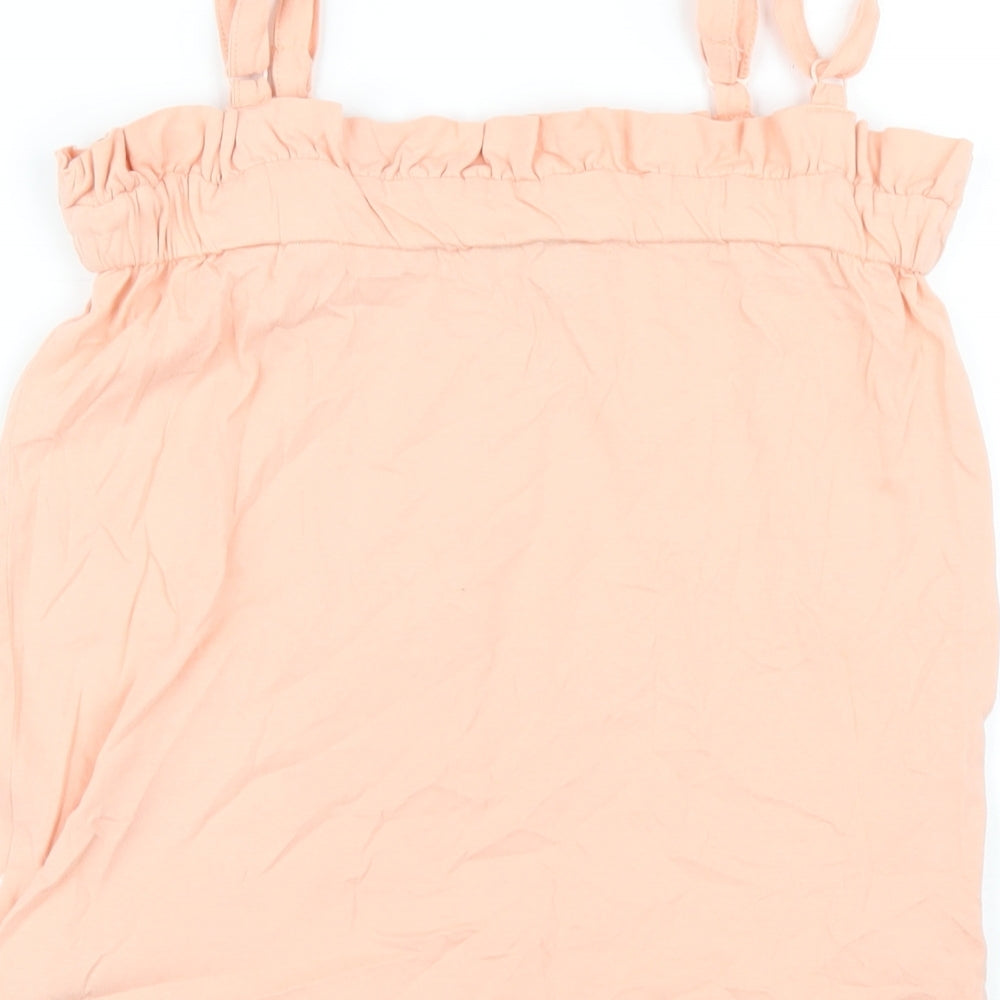 Select Womens Pink Cotton Camisole T-Shirt Size 8 Square Neck