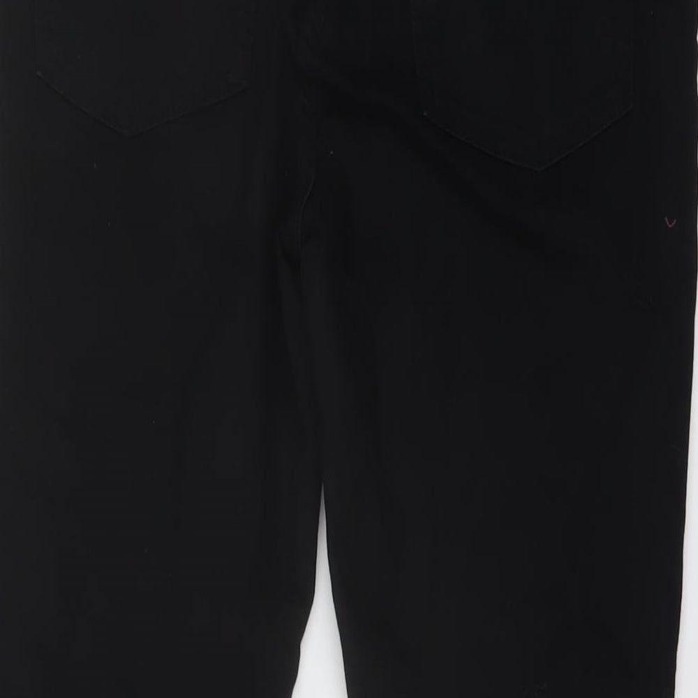 Marks & Spencer Womens Black Cotton Skinny Jeans Size 12 L27 in Regular Button