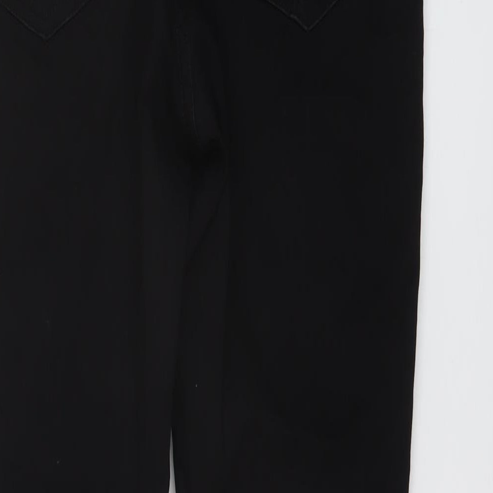 Marks & Spencer Womens Black Cotton Skinny Jeans Size 12 L28 in Regular Button