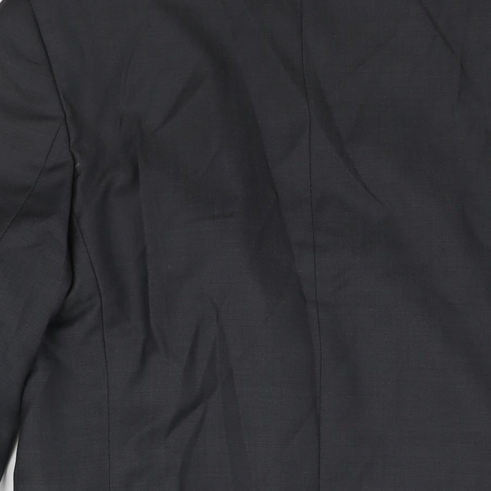 Topman Mens Grey Wool Jacket Suit Jacket Size 36 Regular - Satin Trim