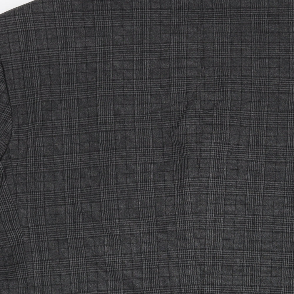 Marks & Spencer Mens Grey Check Polyester Jacket Suit Jacket Size 44 Regular - Unlined