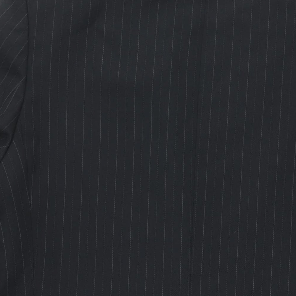 C&A Mens Black Striped Polyester Jacket Suit Jacket Size 42 Regular