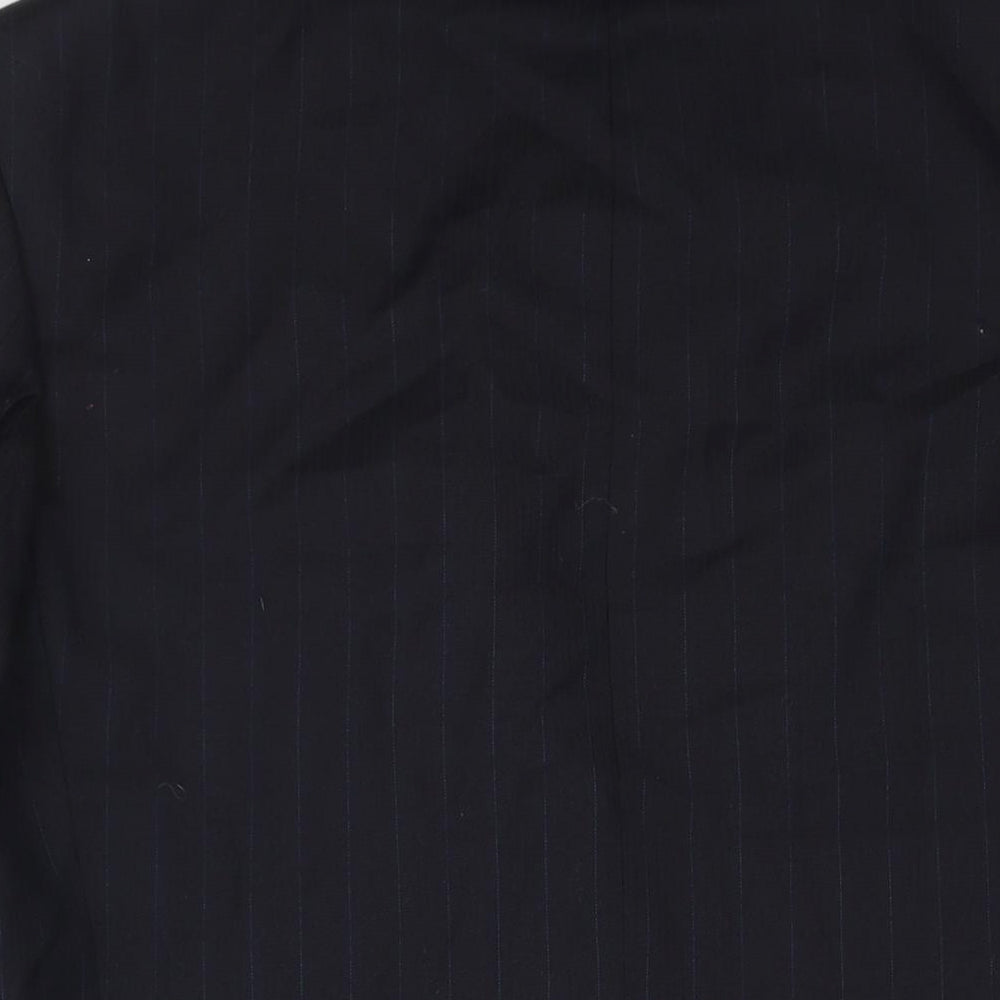 C&A Mens Blue Striped Polyester Jacket Suit Jacket Size 42 Regular