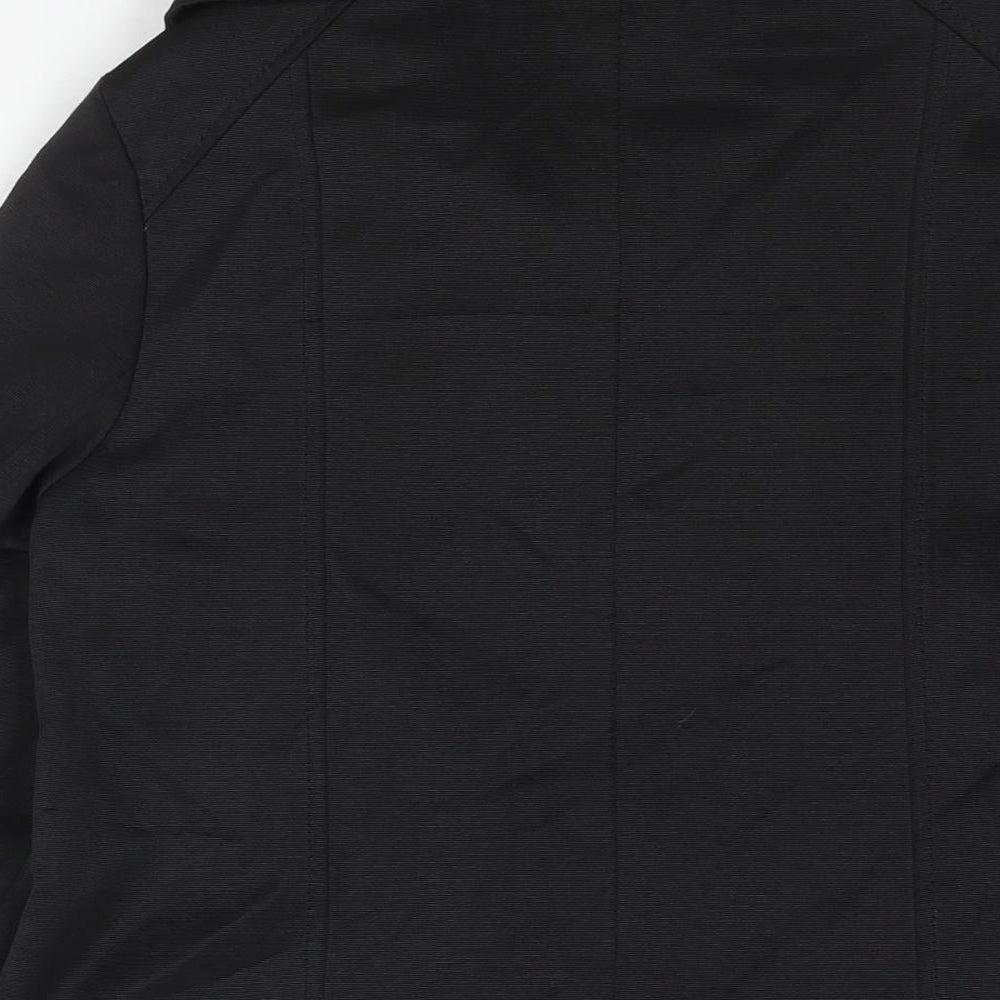 H&M Womens Black Pea Coat Coat Size 6 Button - Roll Neck