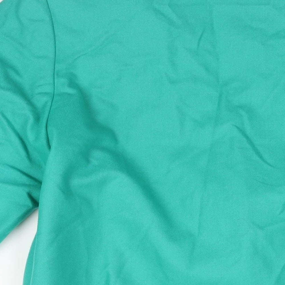 St Michael Womens Green Pea Coat Jacket Size 12 Button - Double Breasted