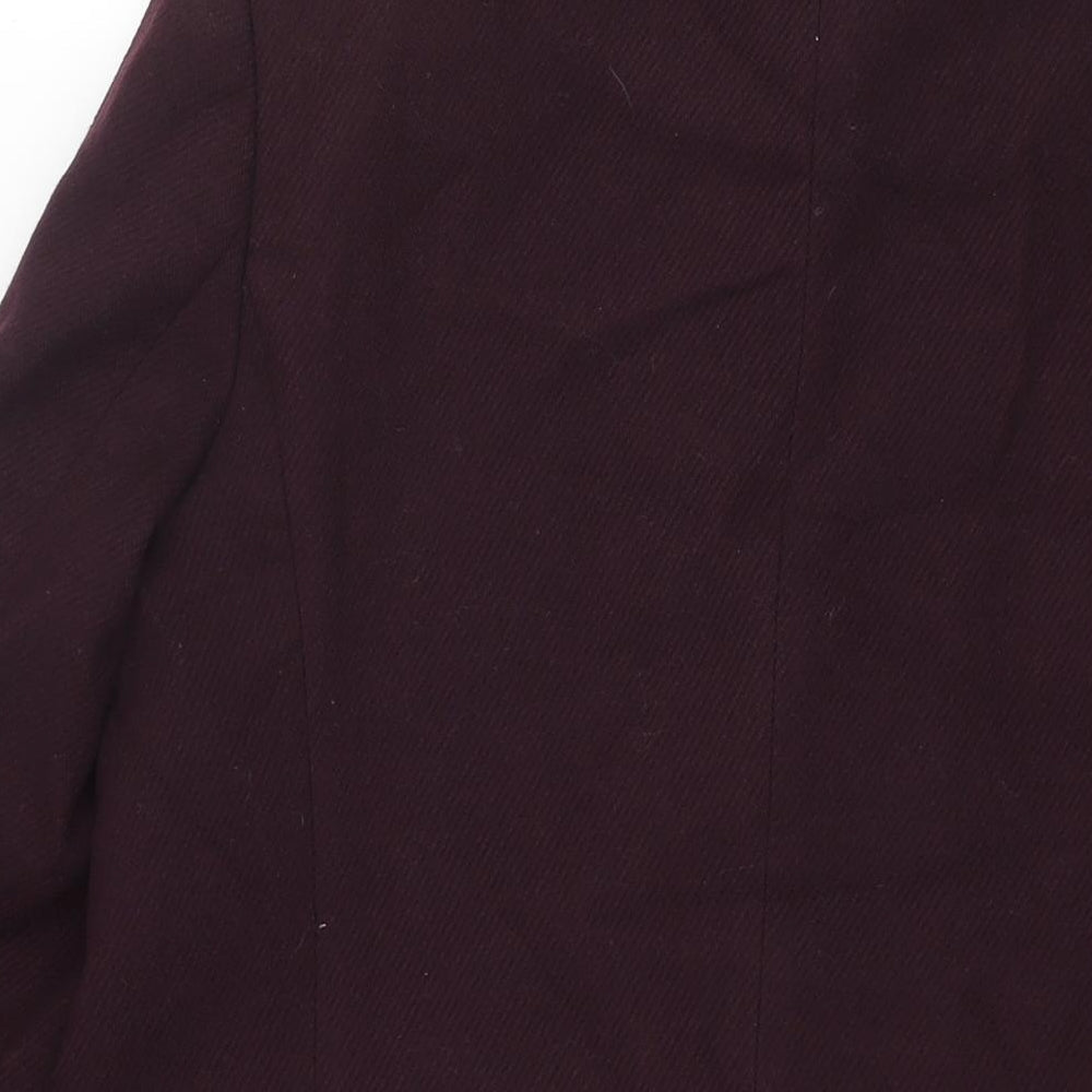 Debenhams Womens Purple Overcoat Coat Size 14 Button