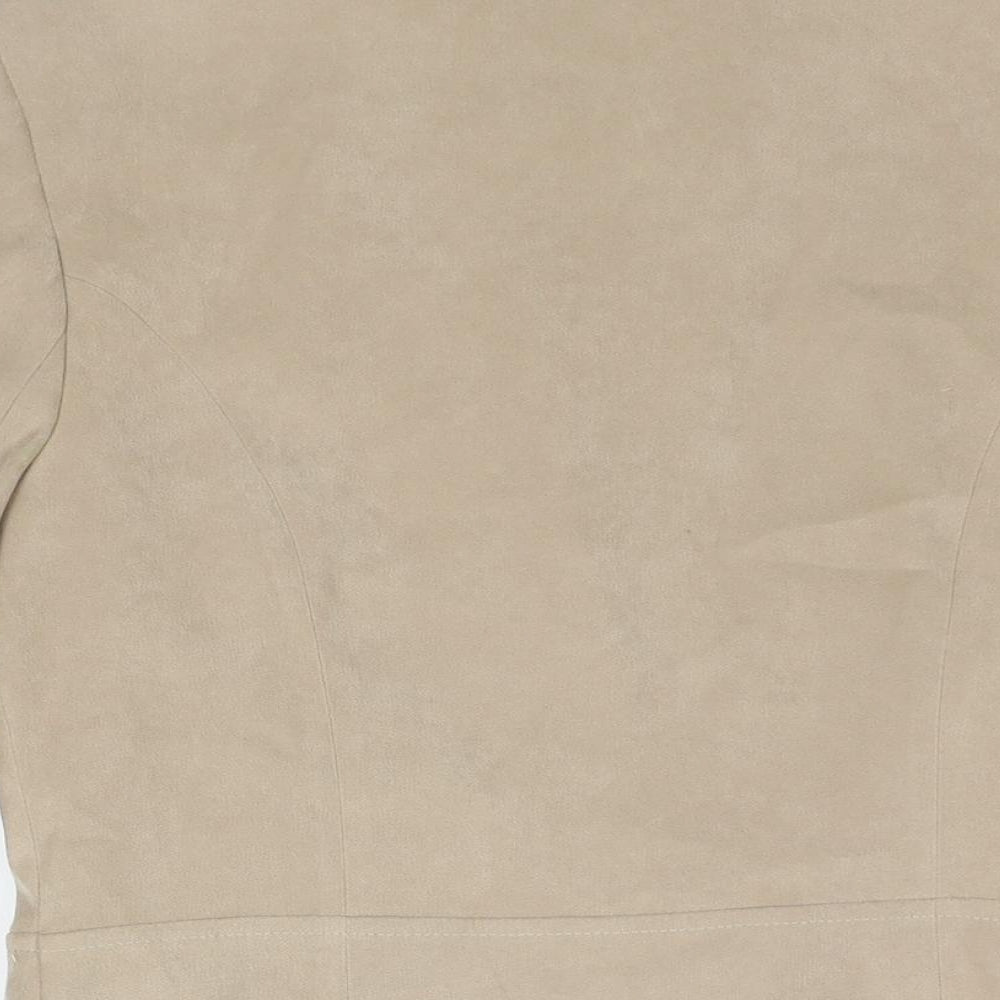 AMARANTO Womens Beige Jacket Size 10 Zip