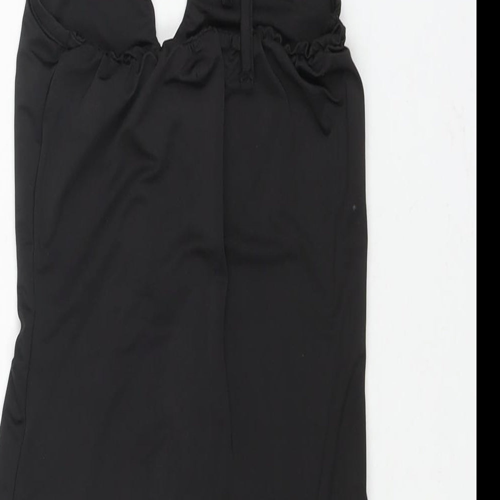 PRETTYLITTLETHING Womens Black Polyester Bodycon Size 6 Halter Tie - Cut Out