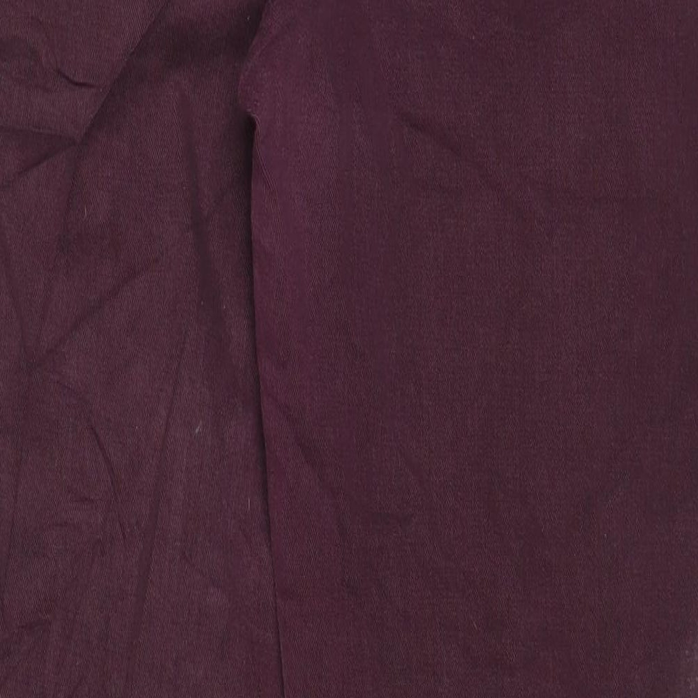 Next Womens Red Cotton Straight Jeans Size 16 L28 in Regular Button
