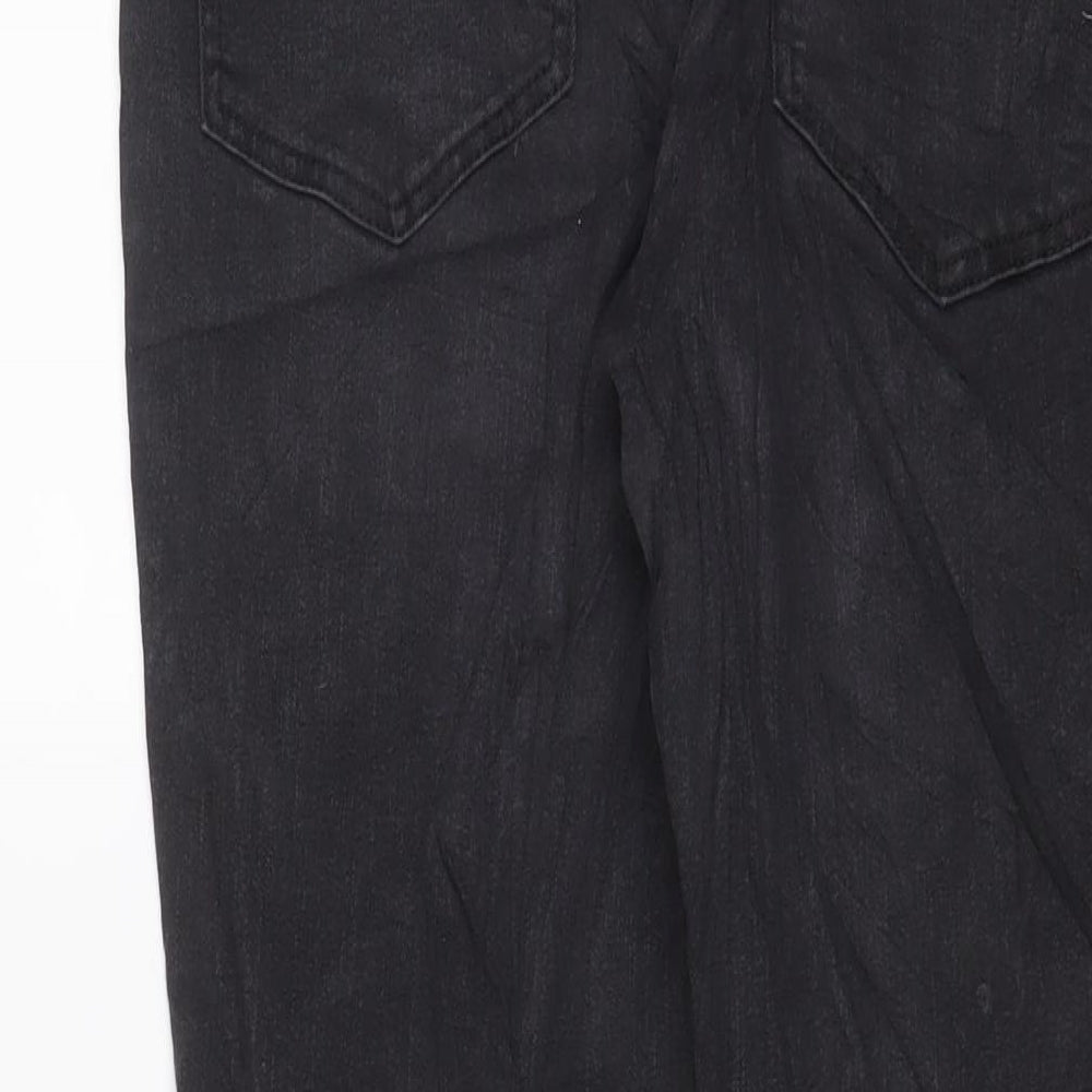 H&M Womens Grey Cotton Skinny Jeans Size 16 L29 in Regular Zip