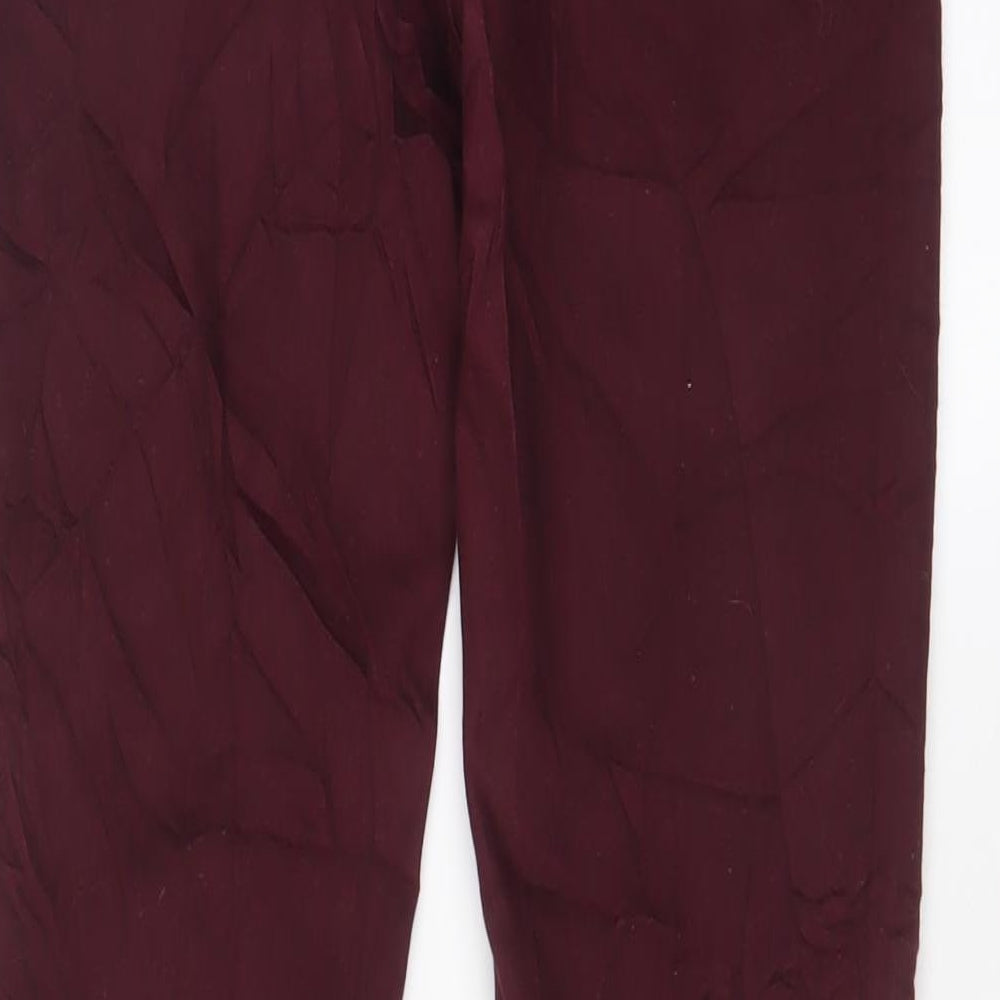 H&M Womens Red Cotton Skinny Jeans Size 10 L31 in Regular Zip