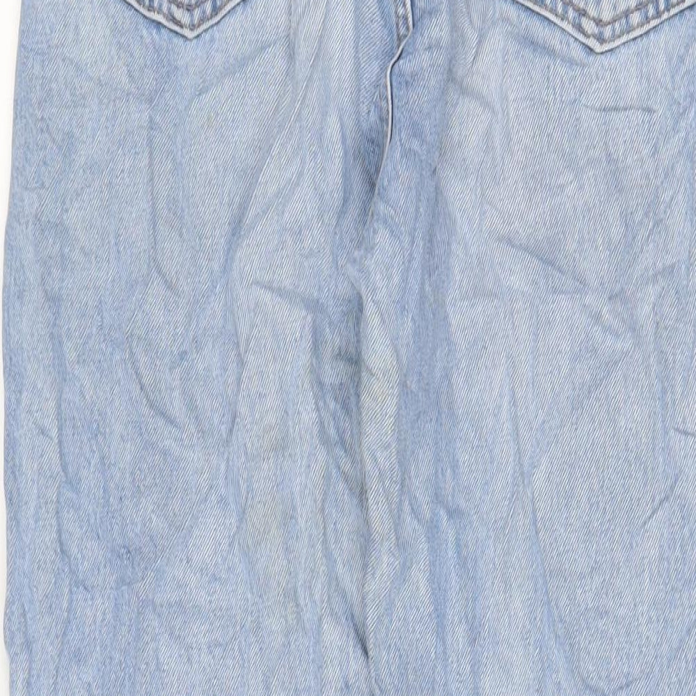 Weekday Womens Blue Cotton Straight Jeans Size 28 in L28 in Regular Zip
