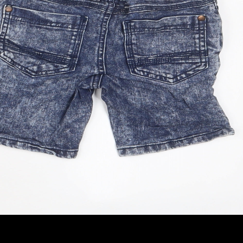 Next Boys Blue Cotton Bermuda Shorts Size 2 Years Regular Zip - 1.5-2 Years