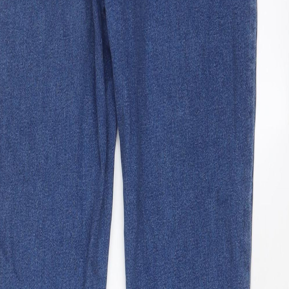 Marks and Spencer Womens Blue Cotton Skinny Jeans Size 10 L28 in Regular Zip